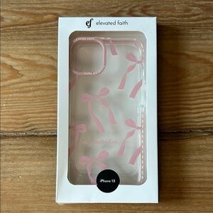 Elevated Faith | Pink Bows | No Greater Love | iPhone 13 Case | NWT
